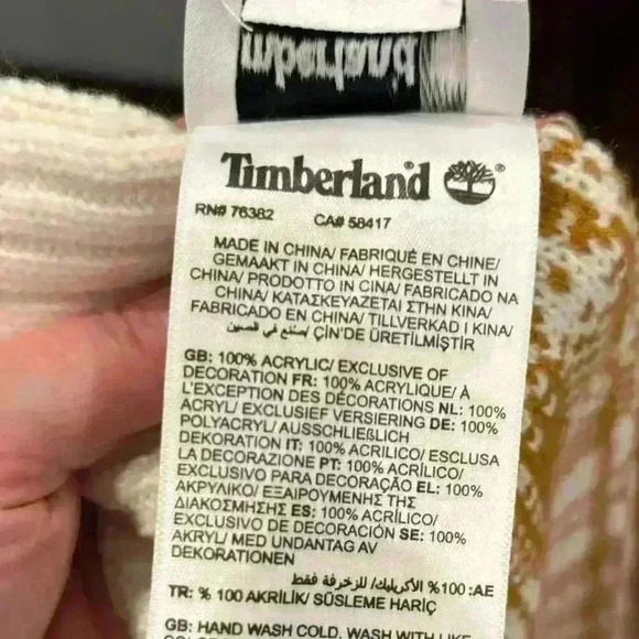 NWT Timberland Mustard Cream Plaid Men’s  Scarf - Picture 4 of 4